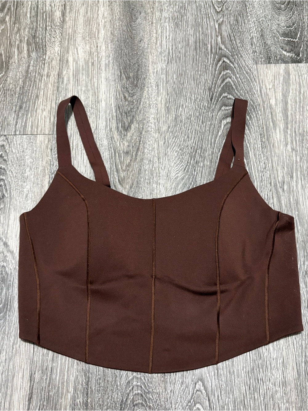 Aerie Offline Brown Structured Crop Tank Top